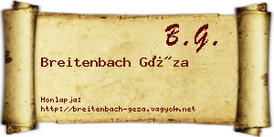 Breitenbach Géza névjegykártya